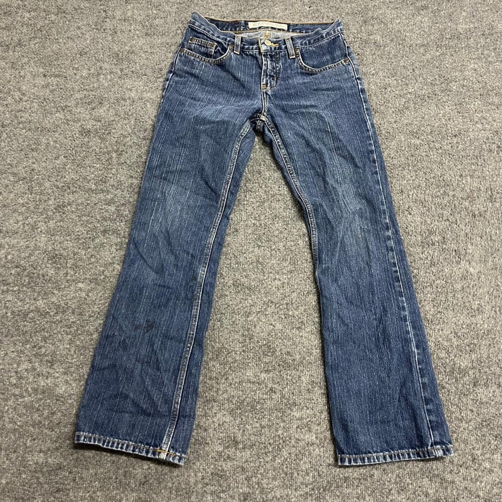 Express Jeans Womens Size 1/2 S Blue Low Rise Flare Cotton Denim Y2K Casual